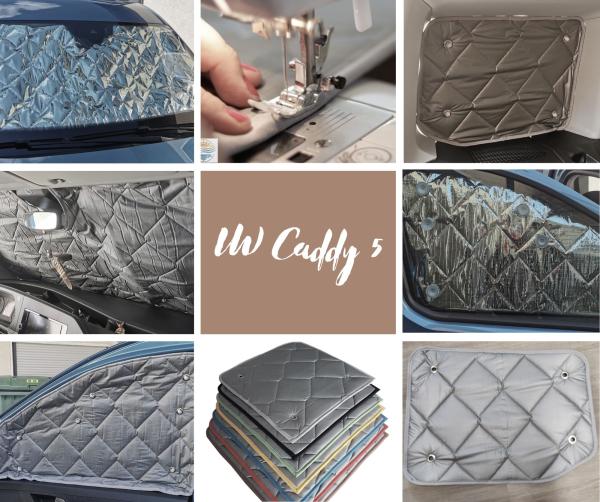 Thermomatten Premium VW Caddy 5 ab 11/2020 / Tourneo Connect ab 05/2022 - zum Konfigurieren - mit farbigem Einfassband